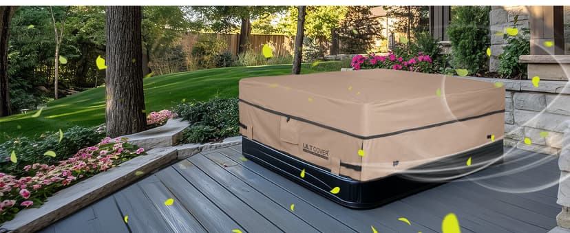 ULTCOVER Waterproof 600D Polyester Square Hot Tub Cover Outdoor SPA Covers 90 x 90 inch