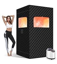Upgraded Version Portable Sauna for Home Full Body Personal Sauna Steam Sauna Tent at Home Spa with 2.6L 1000W Steam Generator, 90 Minute Timer, Foldable Chair, Remote Control, Sauna Box(Black)
