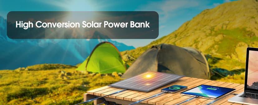 10400mAh Solar fan, Camping Fan with Solar Panel, 7W Rechargeable Solar Powered for Outside, LED Lantern, Stepless Speed and Quiet Battery Operated for Picnic, Barbecue, Fishing, Travel