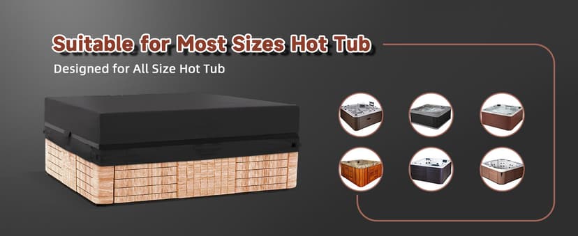 Outdoor Hot Tub Cover, 85×85 Inch Heavy Duty SPA Cover Waterproof, Hot Tub Protector Cover Replacement Weatherproof Protection Cap