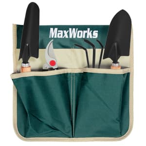 MaxWorks 50921 Folding Garden Kneeler Stool with 8 inch Wide Kneeling Pad, with 1 Tools Pouch for Planting and Gardening
