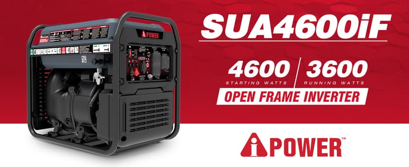 A-iPower 4600W RV-Ready Open Frame Inverter Generator Gas Powered, Lightweight Portable Power Supply with CO Sensor