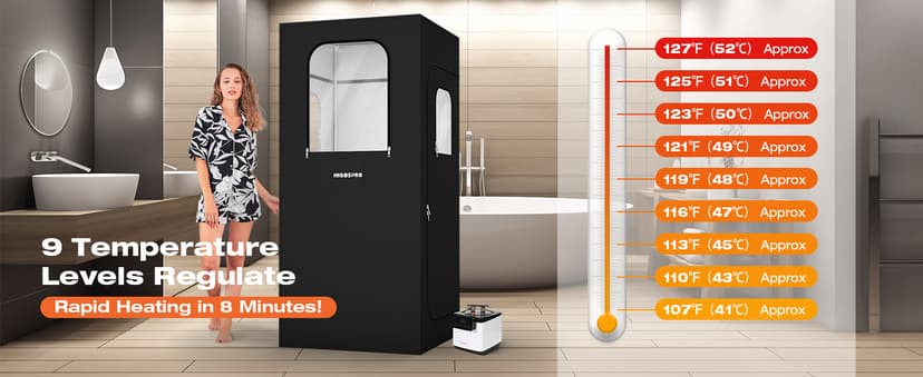 71in High Full Size Steam Sauna 600D Canvas, Sauna Box, Portable Steam Sauna, Personal Steam Sauna with Touchscreen 1000W & 2.6 L Steam Generator