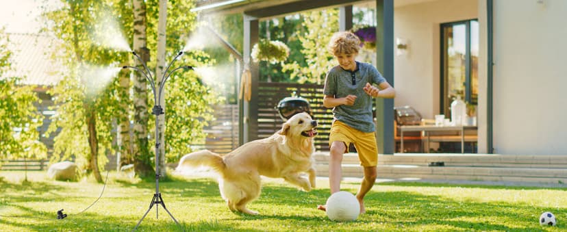 Standing Misters for Outside Patio, Adjustable Height 5.3 FT Stand Misting System for Cooling Outdoor, Portable Water Mister for Mist Playing, Patio Cooling, Backyard, Porch, Sprinkler (Gray)