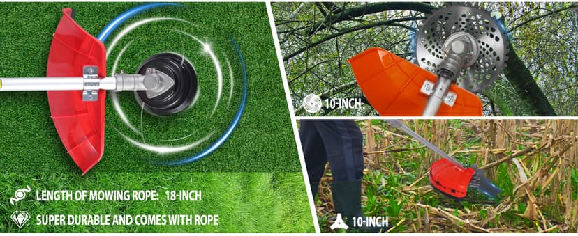 5-in-1 Weed Wacker Gas Powered – 52CC 2-Stroke String Trimmer/Edger, Pole Saw, Hedge Trimmer and Brush Cutter Blade with Extension Pole – Gas Powered Yard Tool for Landscaping (GC5080)