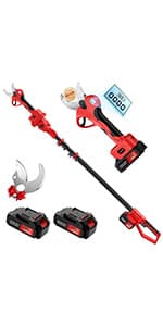 Electric Pruning Shears Professional Cordless Electric Pruning Battery Powered, Tree Branch Pruner with 2 PCS Rechargeable 2 Ah Lithium Battery - 30mm (1.2inch) Cutting Diameter