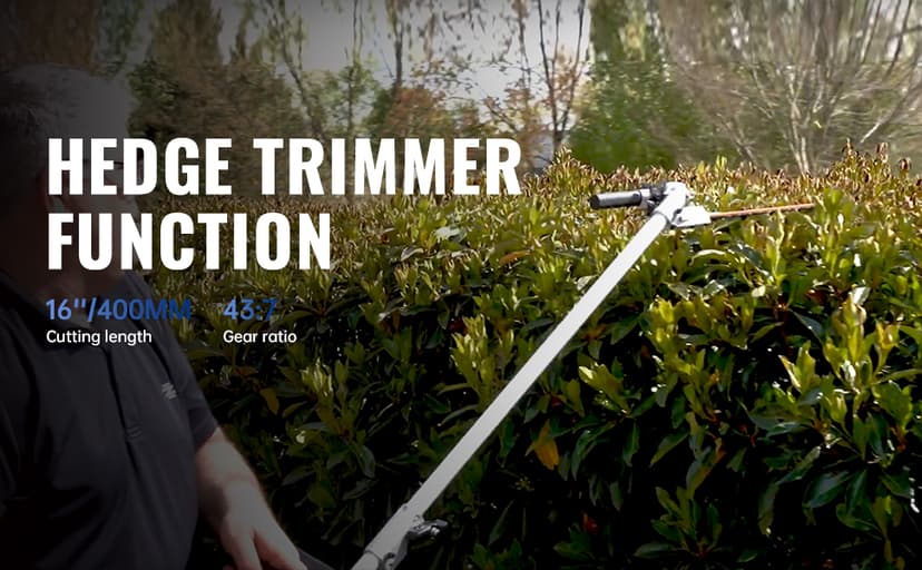 26cc Weed Wacker Gas Powered, String Trimmer/Edger, Pole Saw, Hedge Trimmer and Brush Cutter Blade, 4-in-1 Multi Yard Care Tools, Rubber Handle & Shoulder Strap Included