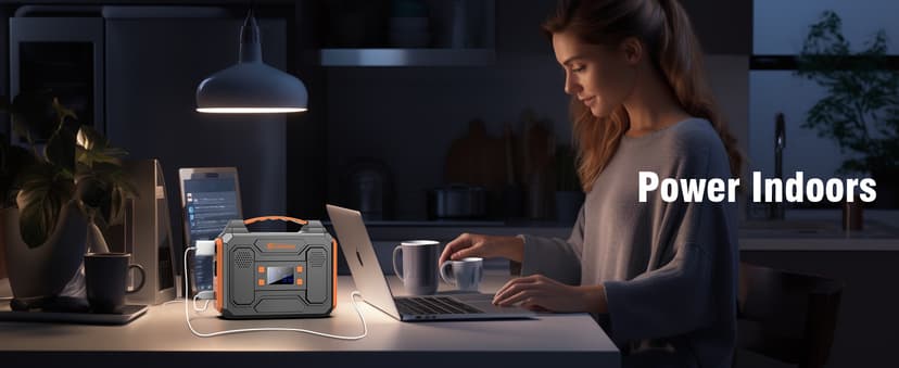 Portable Solar Power Station with Foldable 60W Solar Panel with Power Bank Bag, 110V 300W Generator Power Pack with AC Outlet for Camping Power Outage RV Outdoor Life