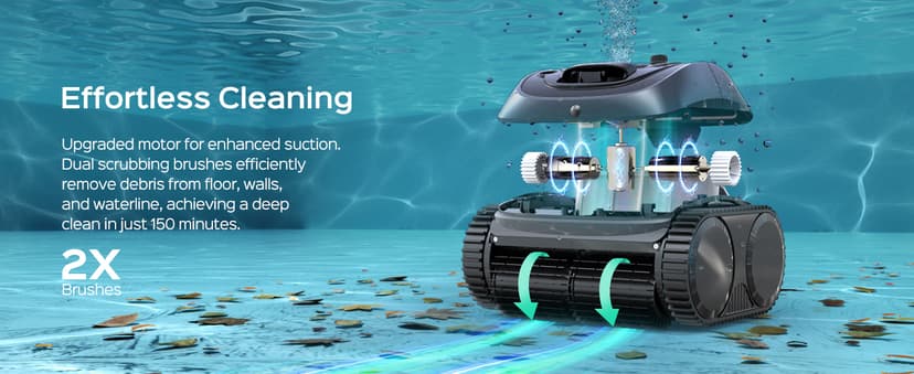 (2024 Upgrade) WYBOT C1 Robotic Pool Cleaner for In Ground Pools up to 65 FT in Length, 150mins Runtime, Cordless Pool Vaccum with Wall Climbing Function, Larger Top-Loading Filters Green