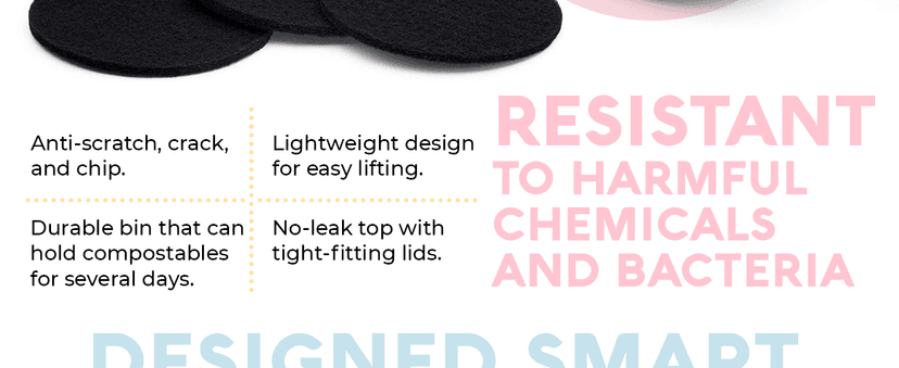 EPICA Countertop Compost Bin Kitchen | 1.3 Gallon | Odorless Composting Bin with Carbon Filters | Indoor Compost Bin with Lid | Stainless Steel Kitchen Composter for Food Scraps & Waste Recycling