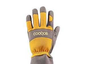 COOLJOB Thorn Proof Rose Pruning Garden Gloves for Women, Long Sleeve Padded Yard Work for Bush, Blackberry, Cactus, Heavy Duty/Puncture Resistant/Machine Washable, Medium, Yellow