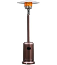 Tangkula Portable Patio Heater, 10,000 BTU Outdoor Tabletop Heater with Stainless Steel Burner, Tip-Over & Flameout Protection, 34" Pyramid Mini Outdoor Heaters for Patio, Porch, Deck (Bronze)