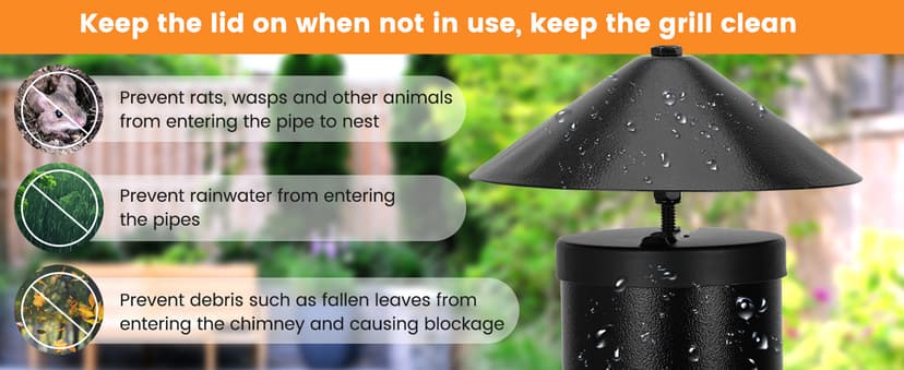 Enhanced Pellet Grill Smoke Stack Chimney Replacement For Pit Boss Traeger Camp Chef,Upgraded Stack Smoker Kits with Umbrella, Lid, Chimney Tube, Screws, Gaskets, Nuts and Felt Washer