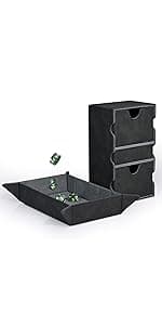 Card Deck Box with MTG Commander Display, Deck Case Holds 100+ Double-Sleeved Cards, Storage Box Fits TCG/PTCG/Sports Card with 2 Dividers, 1 Toploader (Red, White)