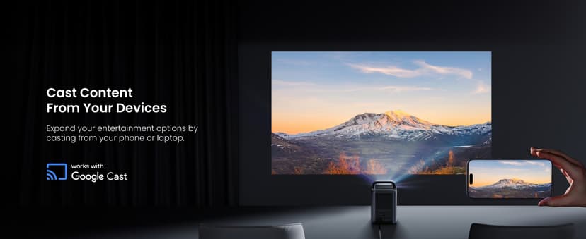 NEBULA Cosmos 4K SE Smart Projector, 4K High-Brightness with Dolby Vision, 200" Screen, 1,800 ANSI Lumens, HybridBeam, Enhanced Image Quality, Google TV, Portable, for Gaming, Home, and Office Use