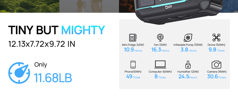 Portable Power Station 600W(Surge 1200W), 576Wh LiFePO4 Battery, <10 MS UPS/ 1 Hour Fast Charging, 100W USB-C Output, Solar Generator for Home Backup, Camping & RVs, Off-grid Power Outage, CPAP
