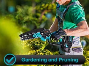 Saker Mini Chainsaw,6 Inch Portable Electric Chainsaw Cordless, Small Handheld Chain saw for Tree Branches,Courtyard, Household and Garden,By 2PCS 20V 1500mAh Batteries,Extra 3 PCS Chain