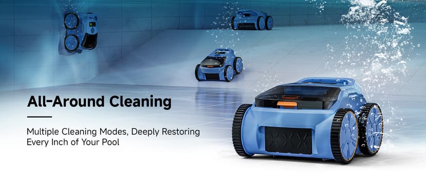 Pool Vacuum for Above Ground Pool Made by Seauto, Pool Vacuum for Inground Pools Cleans Up to 2100 Sq.ft, Pool Robot Vacuum Lasts Up to 180 Mins, Pool Cleaner for Wall, Floor and Auto Mode