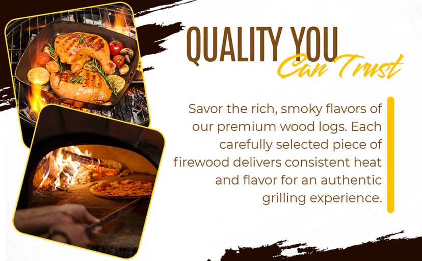 Kiln Dried Firewood - Oak, 1100 Cu. in, 16-18 Logs ~ 8" x 2.5" Logs. Cooking Wood for Grilling, Smoking, and Firepits, Oak.