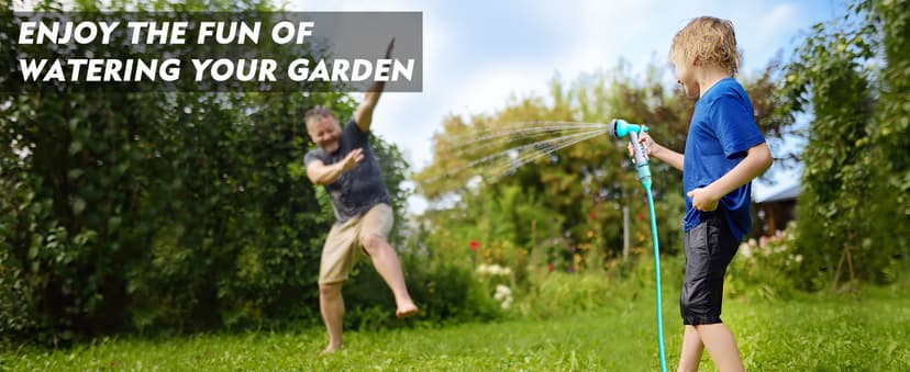 50FT Retractable Garden Hose Reel, Lightweight & Portable Hose Reel with 6 Patterns Spray Nozzle, Suitable for US Standard Hose Connection, Great for Patio Watering