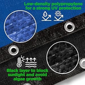 Premium Heavy-Duty Winter Pool Cover - Royal Blue, Extra Thick and Durable, Tear-Proof, UV-Resistant, Reinforced Edges, Easy Install, All-Season Protection for 18-ft x 34-ft Oval Above Ground Pools