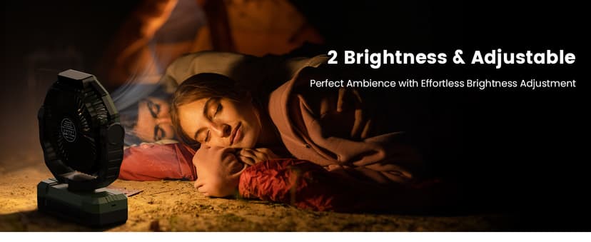 FRIZCOL 3-in-1 Camping Fan - Portable Fans Rechargeable - 24000mAh 9-Inch Battery Powered Fan(140Hrs) with Light & Remote for Indoor, Outdoor, Tent, Travel, BBQ, Fishing, Jobsite - Green