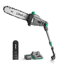 Litheli Cordless Pole Saw, 40V 2.5Ah Battery Pole Saws for Tree Trimming, 10-Inch Pole Saw Battery Powered 16ft/s Cutting Speed Auto Oiling Multi-Angle Electric Pole Chainsaw(Battery&Charger Included)