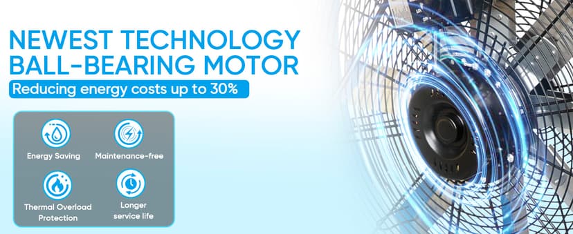 KEN BROWN 24 Inch Industrial Drum Fan, High Velocity Floor Shop Fan, Heavy Duty, 9500 CFM, 8 Blades, 3 Speeds, 360 Degree Tilt, Ideal for Industrial, Commercial, Gym, Garage Use, Blue