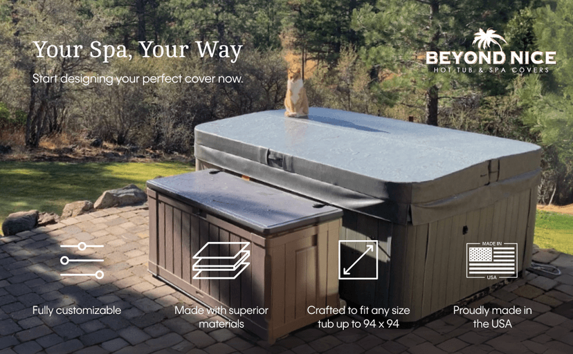 BeyondNice Custom-Made, Durable, Replacement Hot Tub & Spa Covers. 5 Year Warranty. Tapering Foam Thickness 4, 5 or 6in. Cover Sizes up to 94 inches