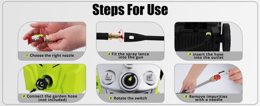 Electric Pressure Washer, 4500PSI 2.7GPM Electric Power Washer with Foam Cannon, 4 Nozzles, 35FT Power Cord, 25FT Hose, Turbo, Dirty Cut, Brush, Pressure Washer for Cars