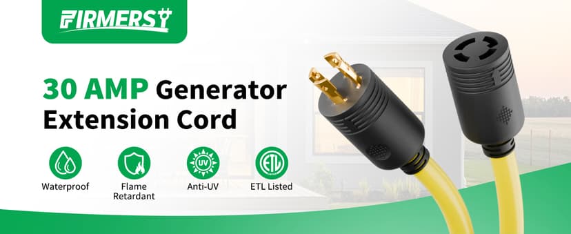 FIRMERST Generator Extension Cord 30 amp Twist Lock Plug 12 Feet, NEMA L14-30P to L14-30R