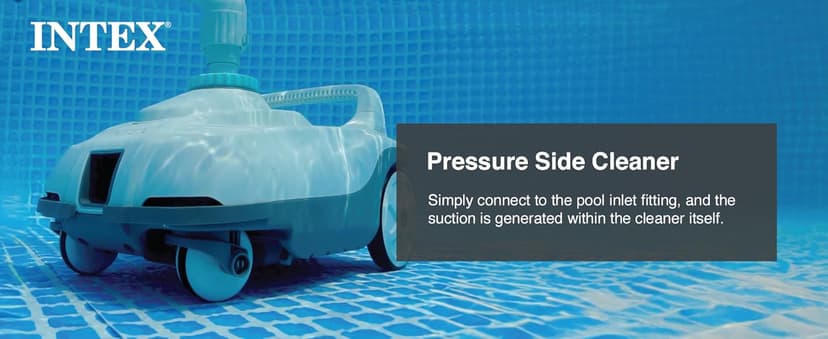 INTEX 28006E ZX100 Pressure-Side Above Ground Automatic Pool Cleaner: For Bigger Pools – Cleans Pool Floor – Removes Debris – Removable Filter Tray – 21ft Tangle Free Hose