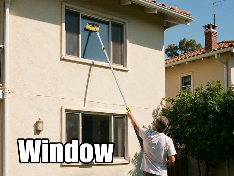 janz 24 FT, Aluminum Telescoping Pressure Washer Wand with 2 Pressure Washer Extension Wands,Gutter Cleaner Attachment, 7 Spray Nozzle Tips, 2 Hose Inlet Adapters, Pivoting Coupler and Support Harness