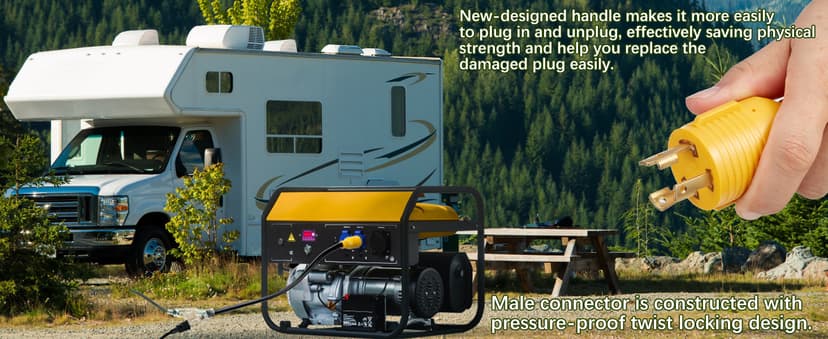 30 Amp to 110 Generator Adapter Cord, NEMA L5-30P Male to 3X 5-15R/5-20R Female Generator Distribution Adapter 3 Prong 30 Amp to 15 Amp/20Amp with Lighted Power Indicator,STW 10 AGW 3FT