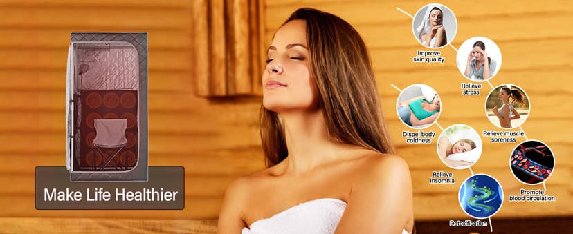 Full Size Portable Personal Infrared Sauna for Home, Personal Home Spa Tent with Remote Control, Heating Foot Pad, Foldable Reinforced Chair (Grey, L33.8 x W 33.8" x H 66.5"
