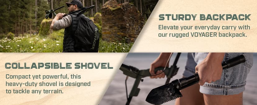 MINELAB X-Terra Voyager Metal Detector for Adults, All Terrain, Waterproof,Target ID, 4 Modes, Kit with Headphones & Digger