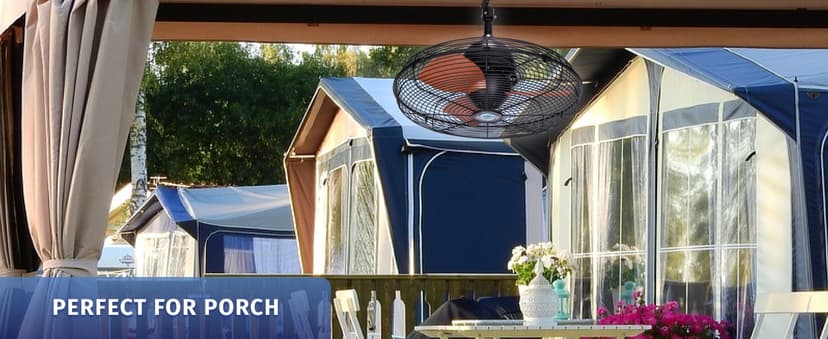 Tornado 20-Inch Outdoor Downrod Mount Ceiling Fan – IPX4 Water-Resistant, Remote Control Included, 3 Speed Settings, 3300 CFM, 10-Foot Cord, UL Safety Listed