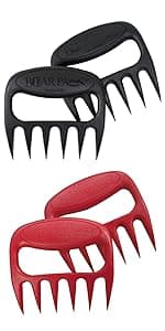 Bear Paws Meat Claws - The Original Meat Shredder Claws, USA Made - Easily Lift, Shred, Pull and Serve Meats - Ultra-Sharp, Ideal Meat Claws for Shredding Pulled Pork, Chicken, Beef, Turkey - Orange