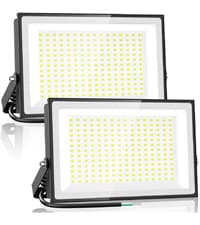 Onforu 100W Flood Lights Outdoor, 9000lm Bright LED Work Light with Plug, 6500K Daylight White LED Flood Lighting, IP66 Waterproof Security Yard Lights for Yard Garage Stadium 2 Pack