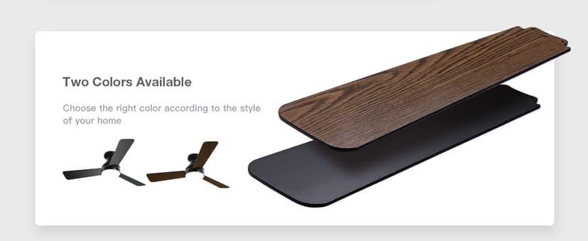 Amico Ceiling Fans with Lights, 42 inch Low Profile Ceiling Fan with Light and Remote Control, Flush Mount, Reversible, 3CCT, Dimmable, Noiseless, Black Ceiling Fan for Bedroom, Indoor/Outdoor Use