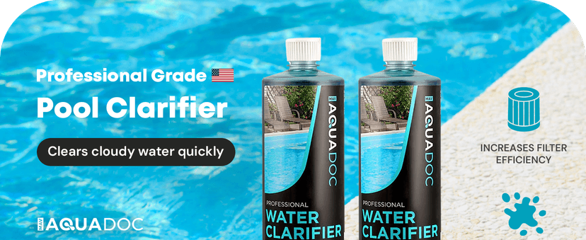 Pool Clarifier Liquid for Cloudy Water Treatment - Swimming Pool Water Clarifier to Support Water Clarity in Inground and Above Ground Pools - AquaDoc - 32oz 2 Pack