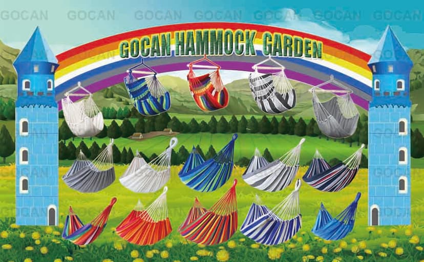 Brazilian Double Hammock 2 Person 330X150cm Load 500Pound Cotton Hammock for Patio Porch Garden Backyard Lounging Outdoor and Indoor (Beige)