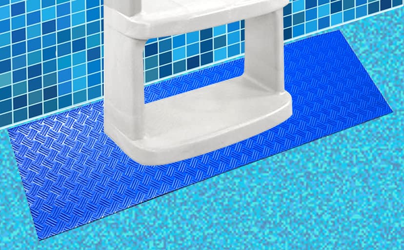 SKARUMMER Swimming Pool Ladder Mat - Protective Pool Ladder Pad Step Mat with Non-Slip Texture, Blue Medium Pool Step Mat, 36 inch X 9 inch