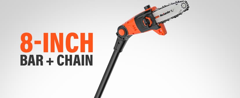 Pole Saw 8-Inch Cordless Pole Saws for Tree Trimming and 18-Inch Pole Hedge Trimmer 2-in-1, 15-Feet MAX Reach, 16ft/s Speed, Auto Oiling Pole Chainsaw with 20V 2.0Ah Battery & Charger