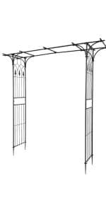 VINGLI Garden Arbor, Arch Archway for Wedding Ceremony Party, Steel Garden Trellis for Plant Climbing, Christmas Decorations Pergola for Backyard, Lawn (Black)