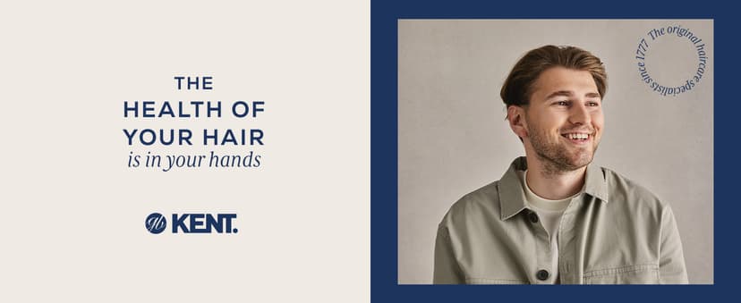 KENT KFM3 Gel Styling Hair Brush for Men, 9 Row Men's Hair Brush with Ionic Anti Static Bristles, Detangling and Smoothing Short to Medium Length Hair