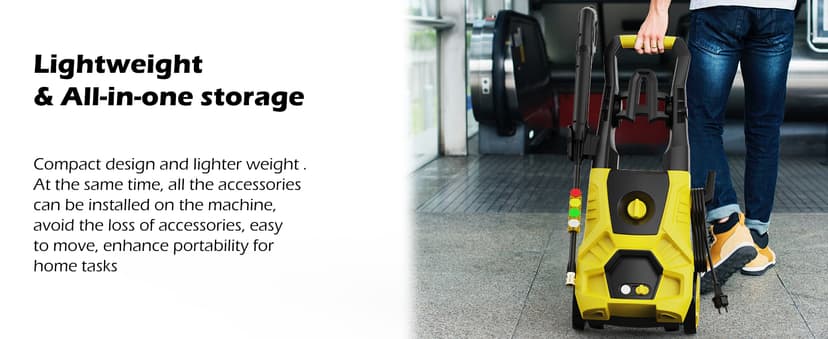 Electric Pressure Washer 4800 PSI 3.0 GPM High Power Washer with 4 Nozzles, 35FT Power Cord, Cleaning Machine with Foam Cannon for Cars Fences Driveways Patios Home Cleaning