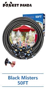 Misters for Outside Patio,Misting System for Cooling Outdoor,50Ft (15M),Water Mist Hose DIY Kit for Porch,Canopy,Deck,Umbrella,Garden,Greenhouse,Yard,Plants,Trampoline Sprinkler Accessories for Kids