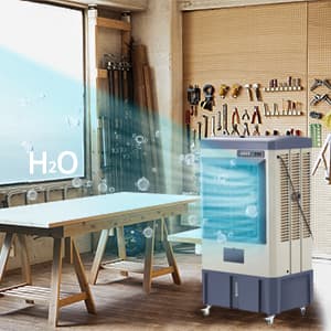 41" Swamp Cooler, 4800 CFM Evaporative Air Cooler with 10.6 Gallon Water Tank, Portable Outdoor Air Conditioner with 3 Ice Pack, 110° Oscillation, 3 Speed for Garage, Yard, Commercial Use