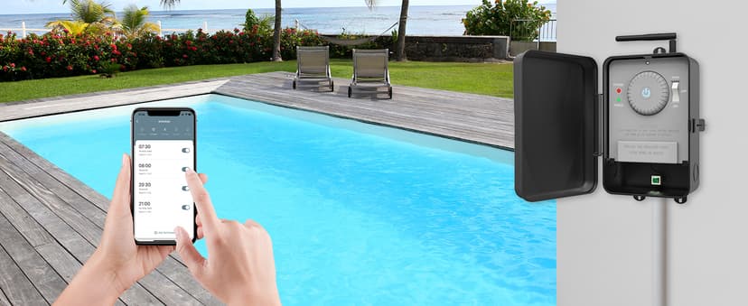 BN-LINK Pool Timer, Outdoor WiFi Timer Switch for Water Heater, Pool Pump, Metal Casing, Heavy Duty 40A 120-277 VAC 2HP